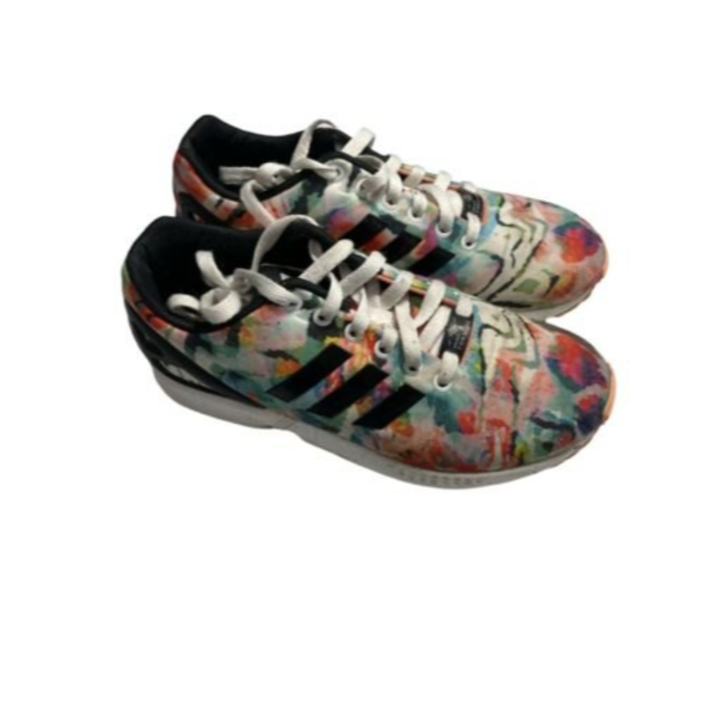Adidas Womens ZX Flux Torsion Watercolor Running Shoes Rainbow Tie Dye Size 7